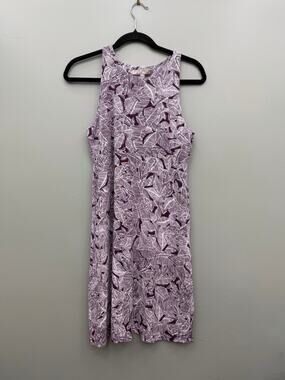 Athleta Purple Tropical Print Tank Dress Modal Stretch Size Small